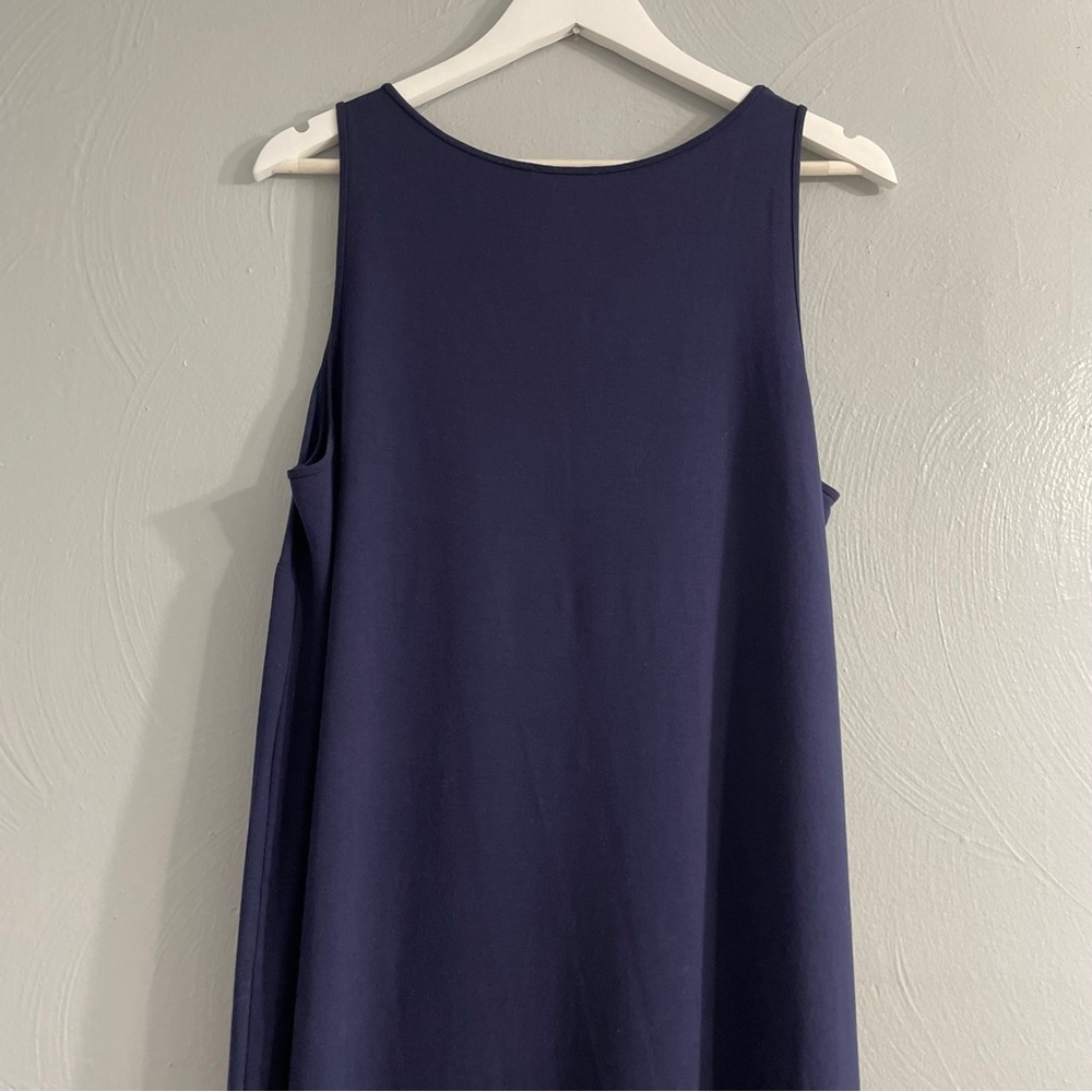 Eileen Fisher Jersey System Scoop Neck Tank Dress - sleeveless Navy 1X - Picture 6 of 9